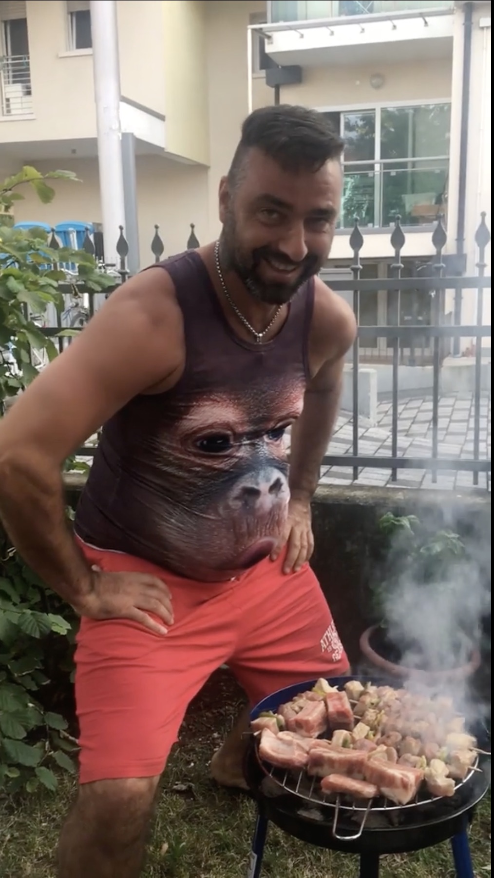 monkey blowing shirt